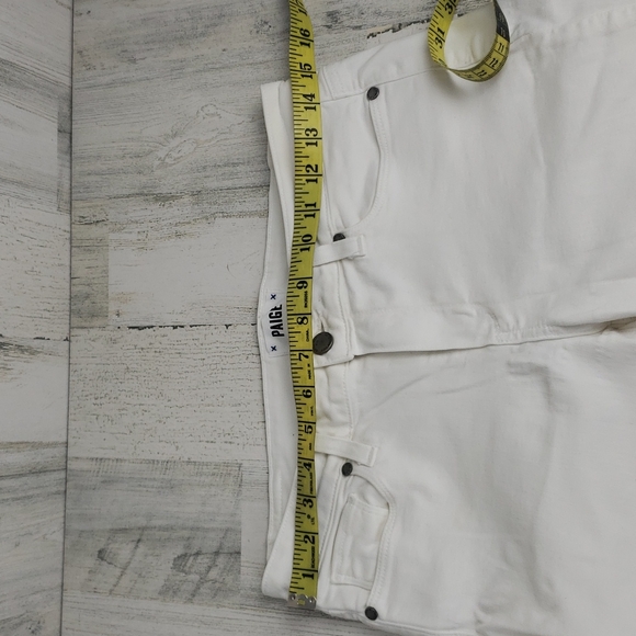 Paige Kylie Crop white cuffed capri denim jeans Size 28 - Picture 10 of 11